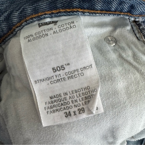 Levi's 505 Straight Leg “Lived In” Jeans 34 x 29 - Picture 2 of 10